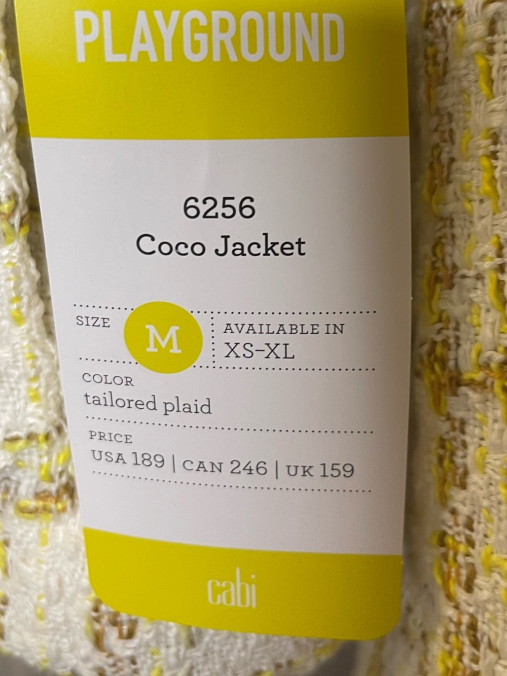 Cabi CoCo White & Yellow Tweed Blazer Sz M - Picture 5 of 7